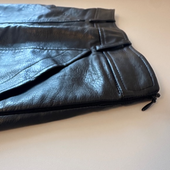 Stradivarius Black Leather Mini Skirt | Size 0 - Picture 8 of 8
